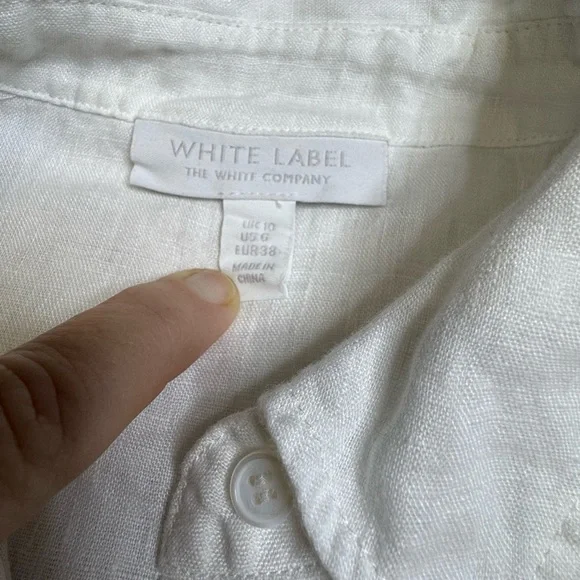 The White Company White Label 100% Linen Button Up Shirt Women's US 6 UK 10 - Picture 2 of 6